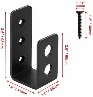 OEM Custom Schwarz Pulver beschichtet Stamping Metall U Form Tür Barrikaden Halterungen